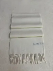 ウール100%マフラー (アイボリー)