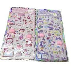 ぷっくりシール 6枚セット お尻ぷっくり まとめ売り セット売り おしり お尻シール おしりシール 動物 立体デザイン かわいい ステッカー 韓国風 デコレーション  シール素材 文房具 おまけ ギフト パンダ うさぎ くま  猫 ねこ ユニコーン 犬 お尻4