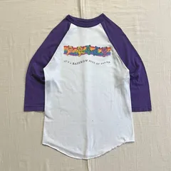 ©1989 GDM　archive　AUGUSTA SPORTSWEAR　Grateful Dead　グレイトフル・デッド 　七分丈ラグランスリーブTシャツ　ミュージック　バンドT　ロゴプリント　RAINBOW　虹　ダンシングベア　紫×白　S　グランジ　Y2K