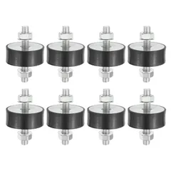 新品 PATIKIL 8個 防振ゴム 5cm×2cm ラバーマウント VV型 丸型 M10 ナット付き 円筒形 防音 制振 騒音 振動対策 エアコン 室外機 コンプレッサー ポンプ ファン