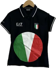 DD131 【美品】EMPORIO ARMANI EA7エンポリオアルマーニイーエーセブン　2020東京オリンピックポロシャツ　トップス　ブラック　メンズ　USA Lサイズ