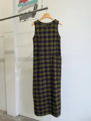 TABASA ウール CHECK ロング ONE PIECE