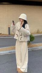 ダブル ボア トグルボタン フリース ショート キルティングダウン free