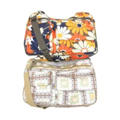 レスポートサック LesportSAC 2点セット ショルダーバッグ 花柄 オレンジ 紺 ネイビー 白 ホワイト 水色 ライトブルー