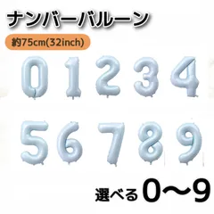 数字バルーン 約70cm ライトブルー 大きい 誕生日 風船 くすみ ナンバーバルーン バースデー デコレーション 記念撮影 水色 パーティ 撮影