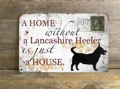 【Lancashire Heeler/ランカシャー・ヒーラー・ドッグ】 メタルプレート メッセージ 犬 雑貨 グッズ アート ポスター おしゃれ インテリア 壁飾り アンティーク風 283