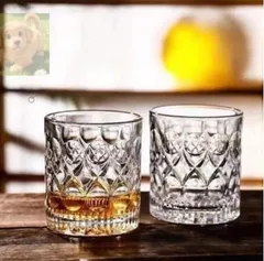 人気品 ウイスキーグラス ロックグラス グラス ウイスキー　オシャレ ガラスグラス クリスタルグラス 280ml 　2個セット