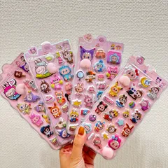 可愛い ラブブ らぶぶ Labubu キャラクター  おしりぷにぷに シール  4枚セット