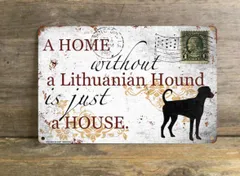 【Lithuanian Hound/リトアニアン・ハウンド】 メタルプレート メッセージ 犬 雑貨 グッズ アート ポスター おしゃれ インテリア 壁飾り アンティーク風 289