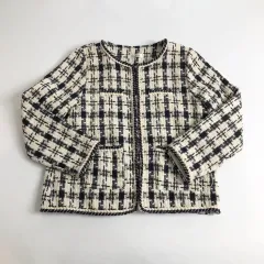 ツイード CHECK ジャケット ブラック&白