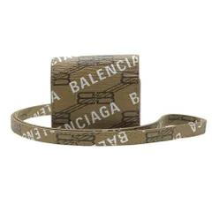 未使用 バレンシアガ AirPodsケース エアポッズケース  AirPods 第3世代用 モノグラム ホルダー ストラップ ブラウン ホワイト レザー 702589 BALENCIAGA 携帯性 洗練意匠 実用性 高級感