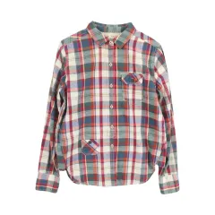 LEVI'S (WOMEN - S) コットン CHECKERED PATTERN 赤タブ シャツ
