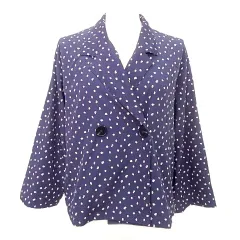 ケイビーエフ KBF アーバンリサーチ 美品 ショート ジャケット 総柄 薄手 ワンサイズ 紺 ネイビー ■GY99 A0116