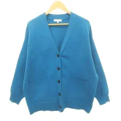 グローバルワーク GLOBAL WORK カーディガン Vネック 無地 薄手 Mサイズ 青 ブルー ■GY99
