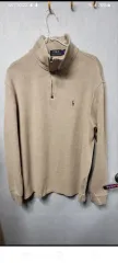 ポロラルフローレン ハーフジップアップ スウェット ベージュ