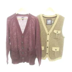 ギャップ GAP H＆M 美品 Mサイズ ニット カーディガン ベスト 2点セット ボルドー ブラウン系