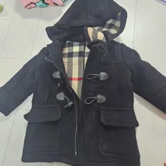 バーバリー キッズ ブラック ダッフル コート