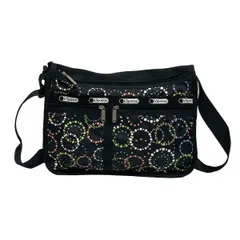 LESPORTSAC(レスポートサック) ショルダーバッグ - 黒×白×マルチ 斜めがけ