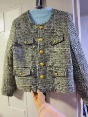 ツイード ゴールド ボタン ジャケット