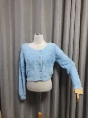 ブルーファー感カーディガン