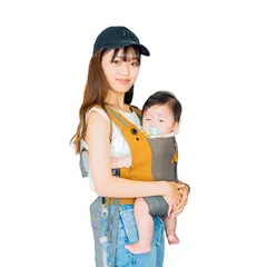 新品 PairFook（ペアフック）抱っこ紐 コンパクトタイプ 超軽量560g 折りたたみ収納ポーチ付 前開き簡単装着 SGマーク取得 YKKパーツ使用 UV日よけフード 保冷剤対応ヘッドサポート付 キャメル×カーキ