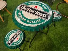 希少 ヴィンテージ Heineken ハイネケン ボトルキャップ 王冠 テーブル