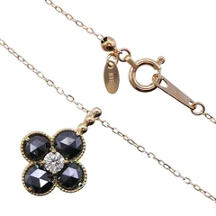 ネックレス K18 ブラックダイヤモンド0.92ct/ダイヤモンド0.08ct