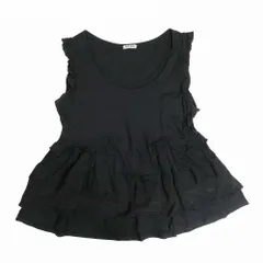 miu miu ミュウミュウ フリル ノースリーブ カットソー チュニック トップス サイズS ブラック 黒 レディース 【中古】のサムネイル