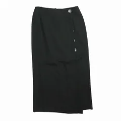 GIORGIO ARMANI ジョルジオ アルマーニ ロング スカート ラップ風 ボタン付き 2023年製 ボトムス 38 M ブラック レディース 【中古】