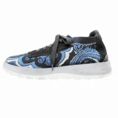 ETRO エトロ ニット ペイズリー柄 スニーカー シューズ ブルー メンズ  【中古】のサムネイル