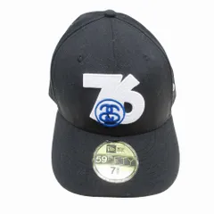 WHIZLIMITED×STUSSY×NEW ERA 76CAP ウィズリミテッド ステューシー ニューエラ キャップ 帽子 ブラック 7 5/8 メンズ 【中古】