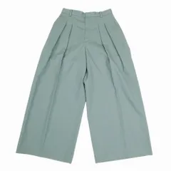 ATON エイトン PRAGIM0107 2タック ワイドパンツ ボトムス グリーン サイズ1 S レディース 【中古】