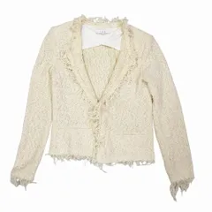 IRO イロ SHAVANI ニット フリンジ ジャケット アウター アイボリー サイズ34 XS レディース 【中古】