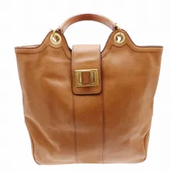 SAZABY サザビー レザー トートバッグ ハンドバッグ キャメル カバン 鞄 レディース 【中古】