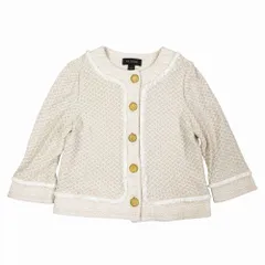ST.JOHN セントジョン 金ボタン ジャガード ノーカラージャケット アウター アイボリー サイズ6 L レディース 【中古】のサムネイル