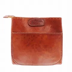 ゲンテン genten レザーポーチ 本革 マルチポーチ キャメル レディース 【中古】