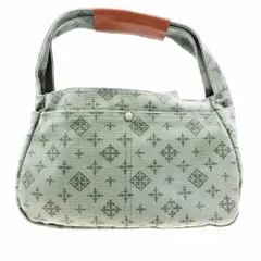 Daily russet デイリーラシット モノグラム柄 トートバッグ 肩掛け ショルダーバッグ キャンバス ロゴ 総柄 緑 レディース 【中古】