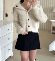 セーラーカラーファーニットカーディガン