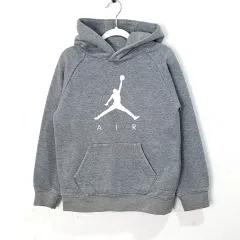 (120/7y) ジョーダン 起毛 グレー フード Tシャツ キッズ