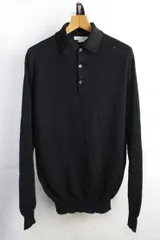 英国製 JOHN SMEDLEY×BEAMS F 別注 ジョンスメドレー ビームスエフ 長袖ニットポロシャツ（ 【M】相当くらい）【古着】【中古】【メンズ】【レディース】 アメカジ オシャレ おしゃれ 会社 ビジネス パーティー セーター ENGLAND
