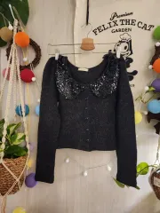 @ブラック スパンコール カラー カーディガン（まとめ売り）