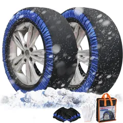lixinixil 布製タイヤチェーン 【正規品】 布チェーン スノーソック 駆動輪 2本分 軽自動車 非金属 簡単装着 ジャッキアップ不要 軽量 滑り止め 冬場 雪道 路面凍結 緊急用 145/80R13 155/65R14 165/65R14 1 ...