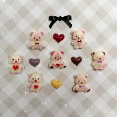 スピード発送！バレンタイン クマネイルパーツ12個セット♡Ｎｏ．243