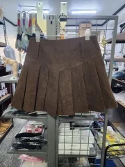 コーデュロイ プリーツ ミニスカート ブラウン