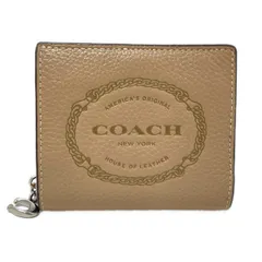 COACH(コーチ) 2つ折り財布 スナップ ウォレット・コーチ ヘリテージ CM216 ベージュ レザー