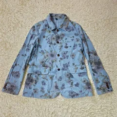 ts(s)　ティーエスエス　ジャケット　花柄　FLOWER　総柄　ブルー系　古着　メンズ サイズ2  羽織のサムネイル