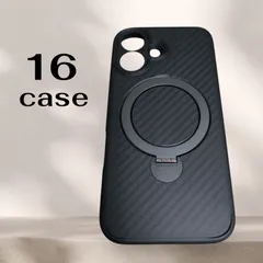 新品　iPhone 16 ケース　回転リング付きマットケース　マグネットリングスタンド付き　マグセーフ　MagSafe対応　スマホケース