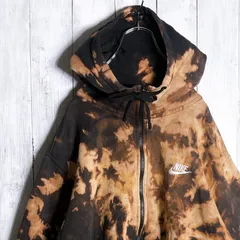 【早い者勝ち/入手困難】00s NIKE ナイキ 黒 タイダイ ブリーチ フルジップパーカー 5485