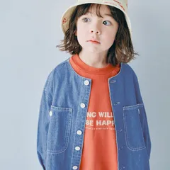 《新品》シャツジャケット p.premier 80 110 120サイズ 子供服 無地 P108015