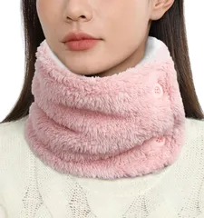 [Sumolux] ネックウォーマー レディース メンズ ボタン付き 前開き ふわふわ 軽い 男女兼用 着脱が楽 温活 防寒 防風 冬 スヌード マフラー